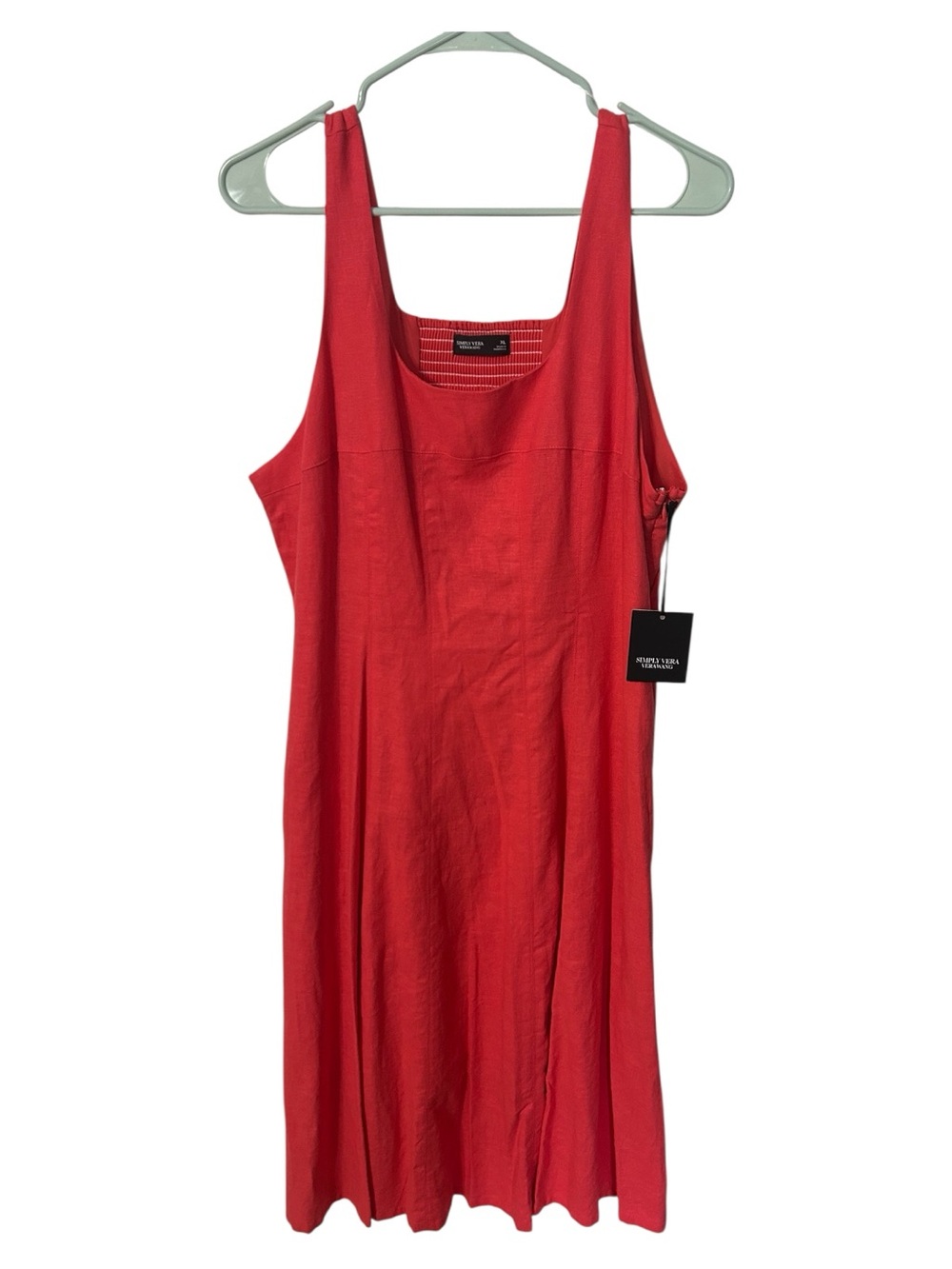 Simply Vera Vera Wang Linen Blend Tank Dress NWT Size XL Smocked Back